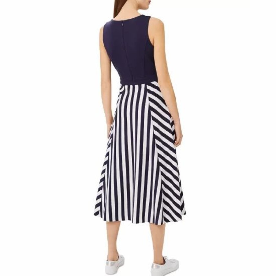 Dress * | Cheapest Hobbs London Stevie Dress Navy Ivory