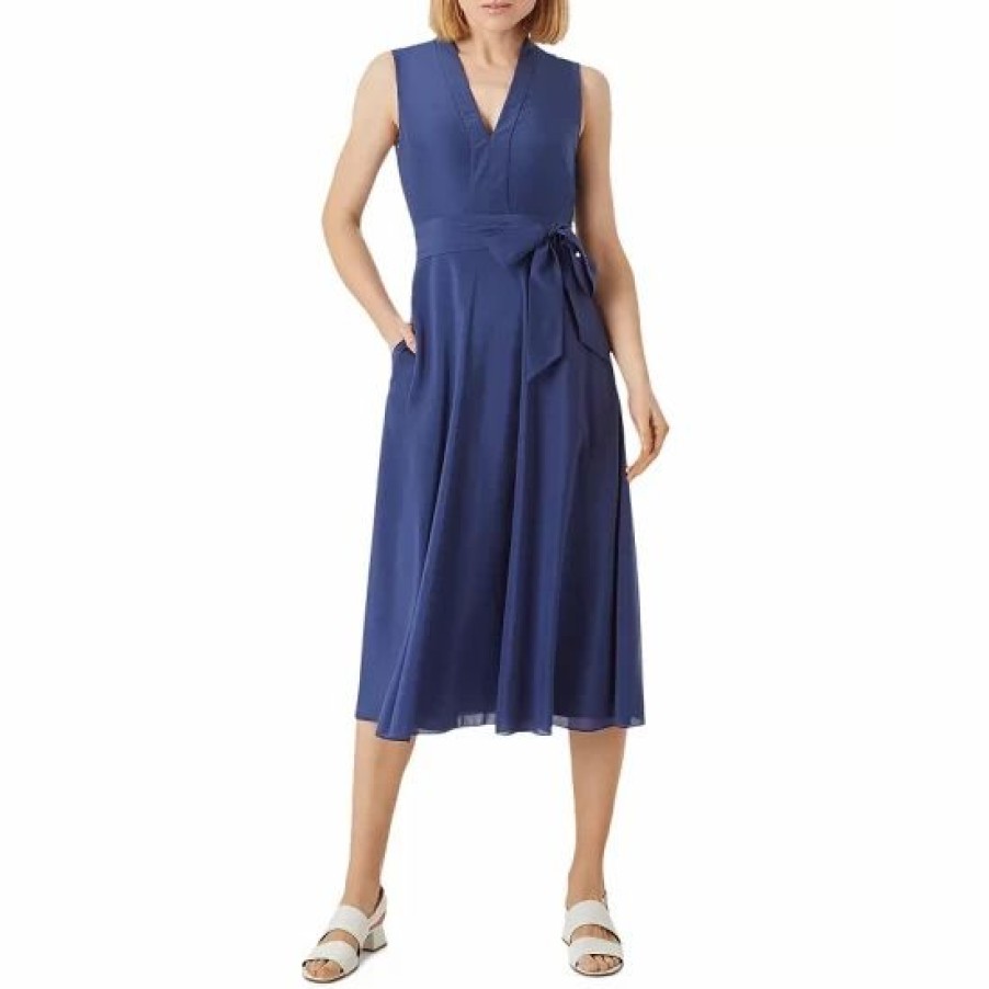 Dress * | Deals Hobbs London Regina Midi Dress French Navy