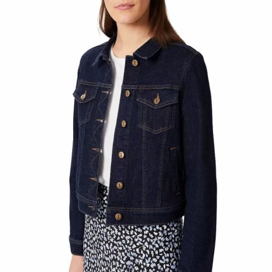 Jacket * | Cheap Hobbs London Mariam Jean Jacket Indigo