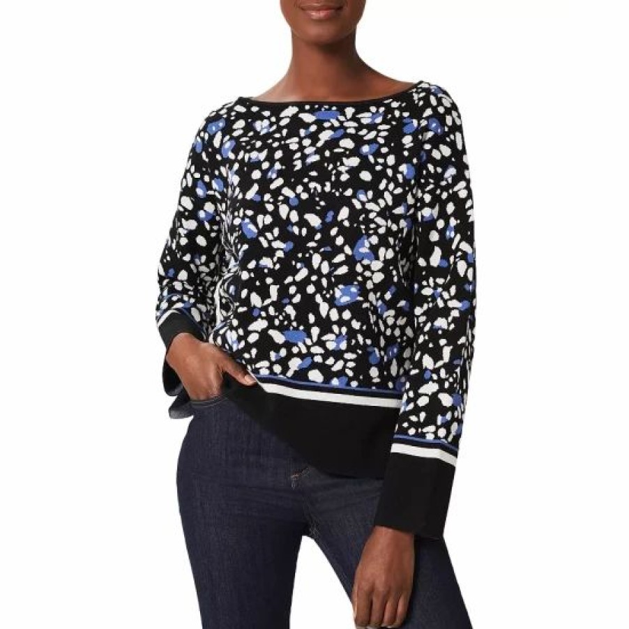 Sweater * | Cheap Hobbs London Delilah Printed Sweater Navy Multi