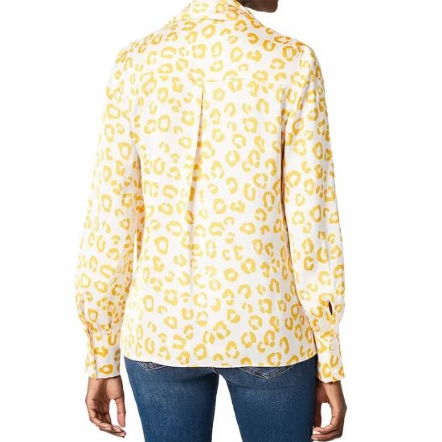 Top * | Cheapest Hobbs London Beatrice Printed Blouse Ivory Yellow