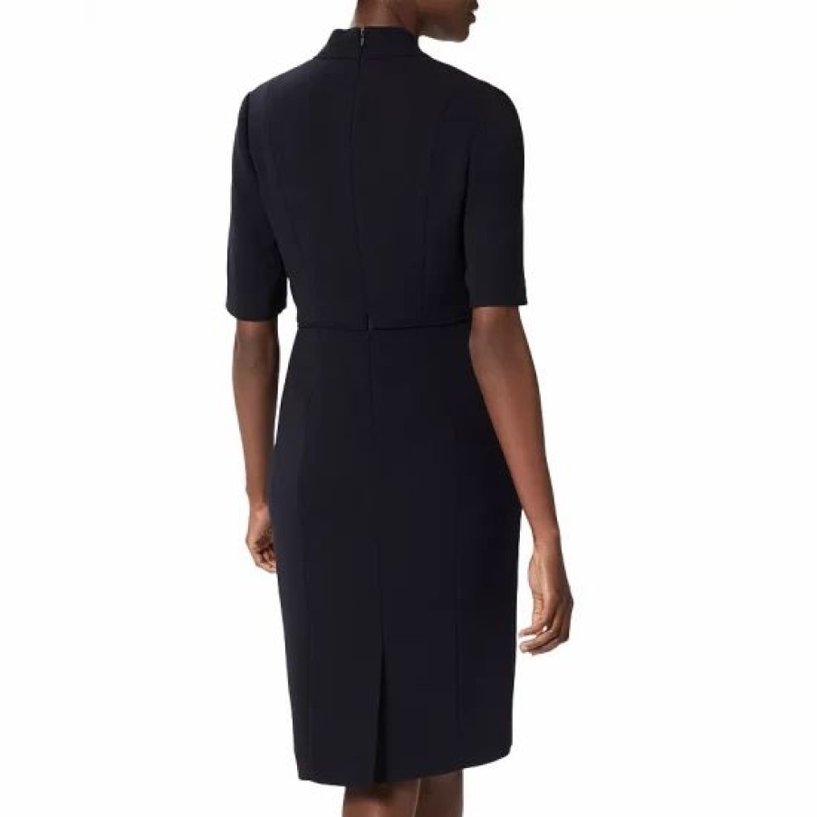 Dress * | Best Deal Hobbs London Abi V Neck Dress Navy