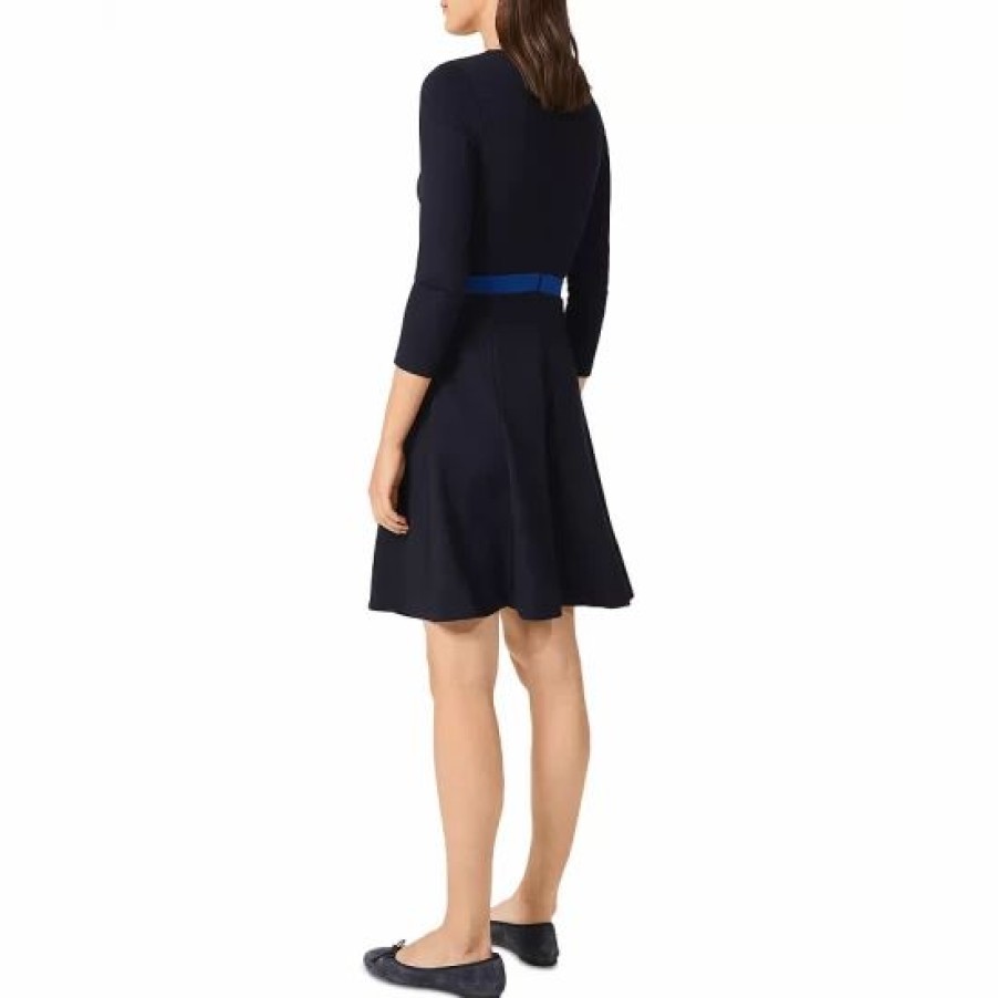 Dress * | Budget Hobbs London Gina Ponte Knit Dress Navy Blue