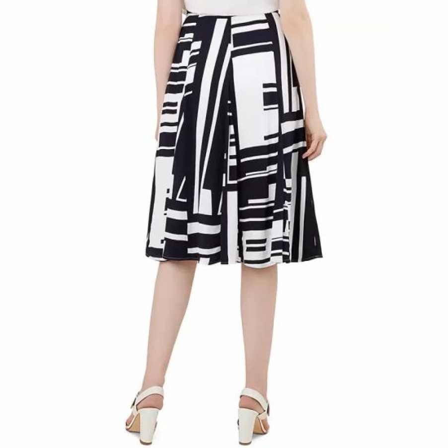 Skirt * | Cheapest Hobbs London Hobbs Tahlia Geometric Print Skirt Navy Ivory