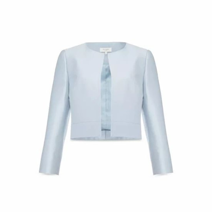 Jacket * | Promo Hobbs London Marcella Open Front Jacket Celeste Blue