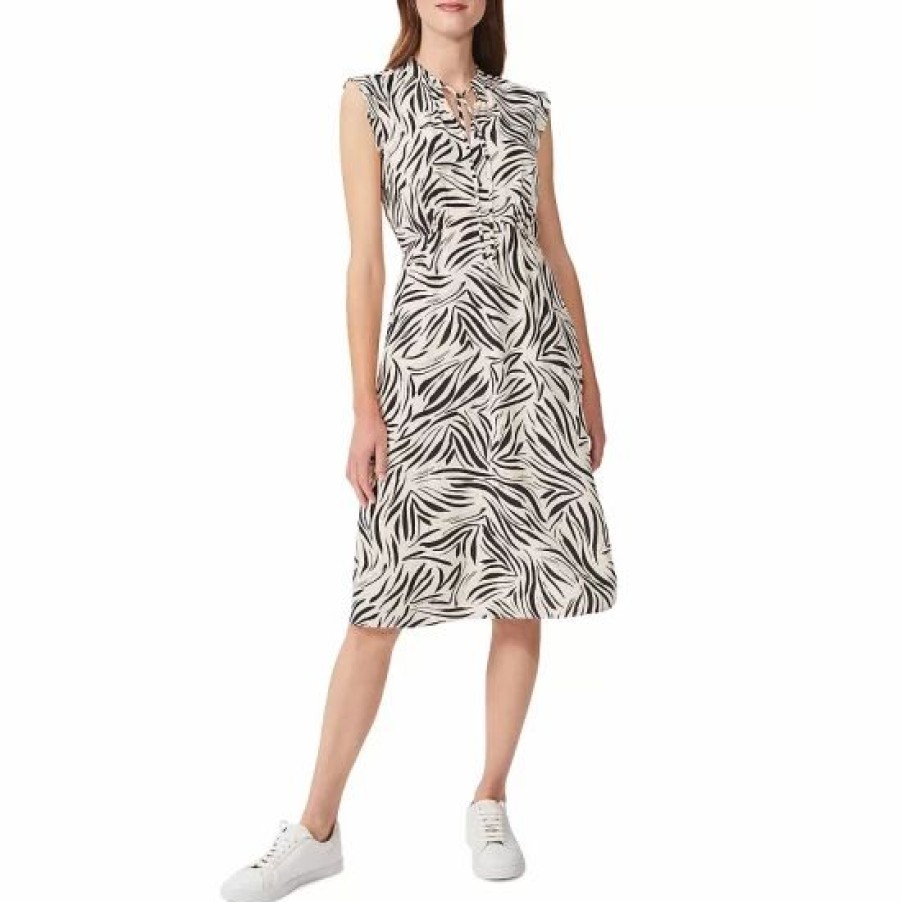 Dress * | Best Sale Hobbs London Evangeline Printed Dress Cream Black