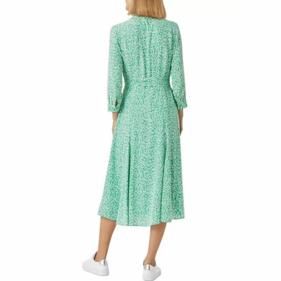 Dress * | Buy Hobbs London Frederica Belted Shirt Dress Green Multi