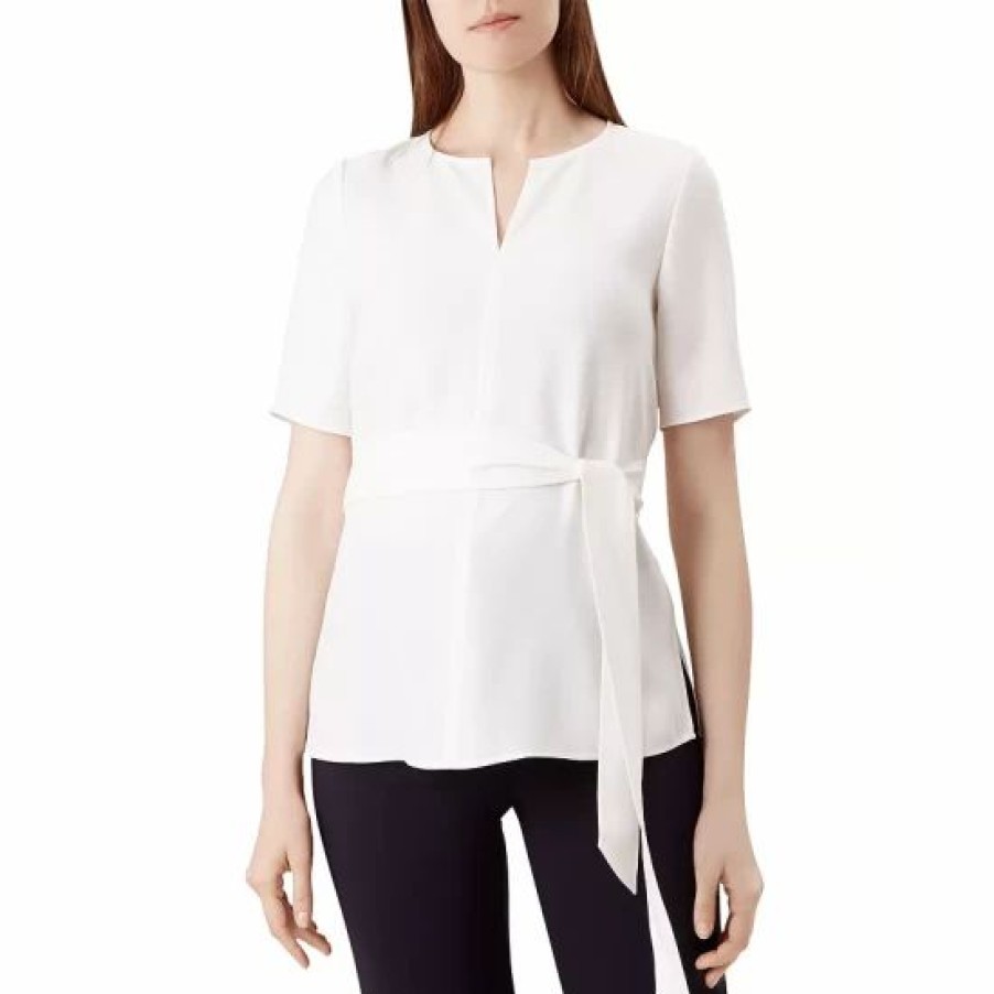 Top * | Flash Sale Hobbs London Lacey Belted Top Ivory