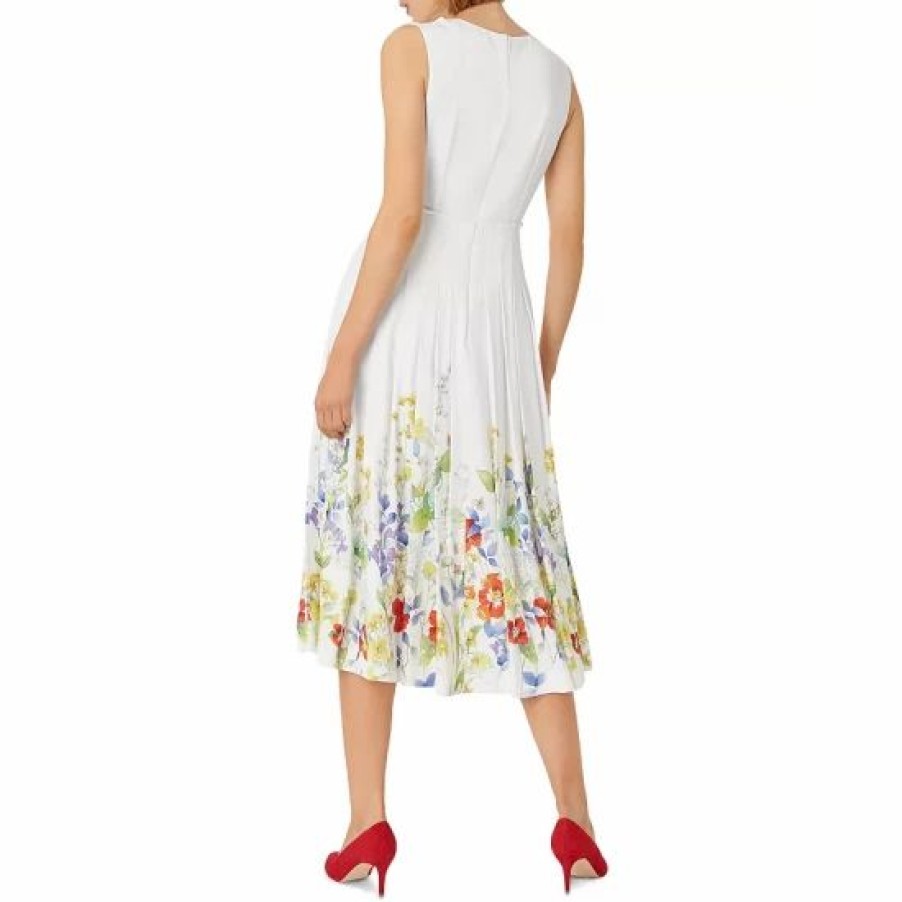 Dress * | Wholesale Hobbs London Floral Print Fit & Flare Dress Ivory Multi