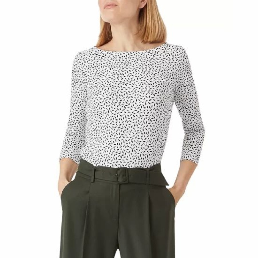 Top * | Best Sale Hobbs London Rebecca Ruched Top Ivory/Navy