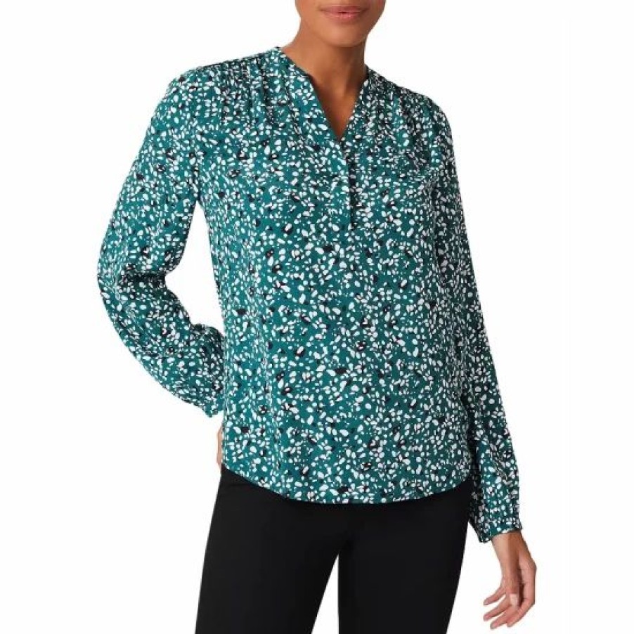 Top * | Hot Sale Hobbs London Posie Printed Blouse Green Multi