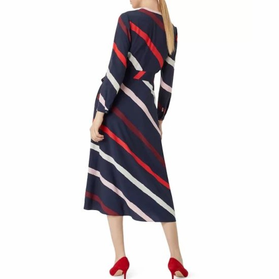 Dress * | Wholesale Hobbs London Ginnie Striped Shirt Dress Navy Multi