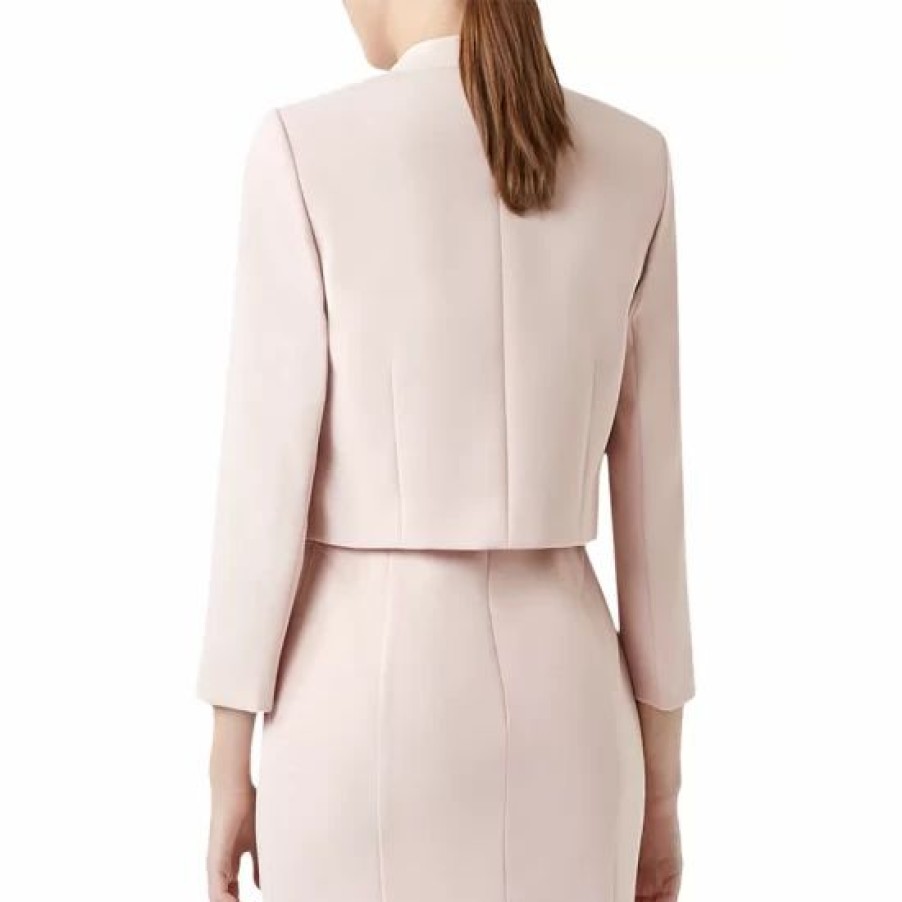 Jacket * | Brand New Hobbs London Frida Cropped Jacket Pale Pink