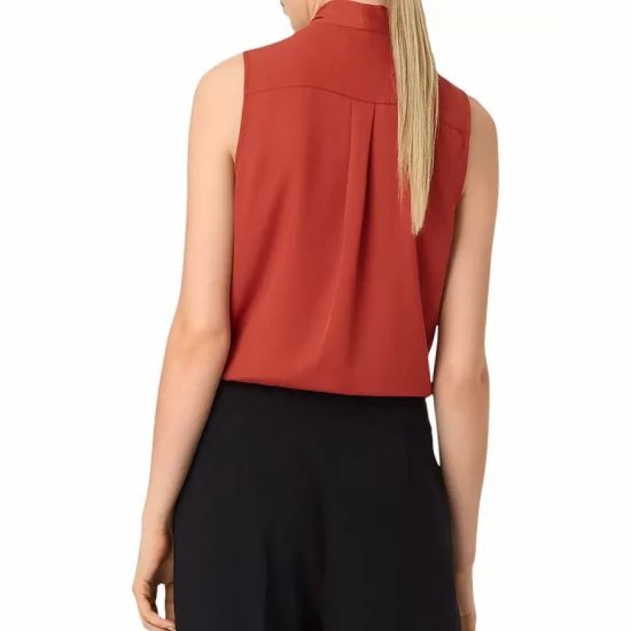 Top * | Best Reviews Of Hobbs London Coralyn Tie-Neck Top Rust