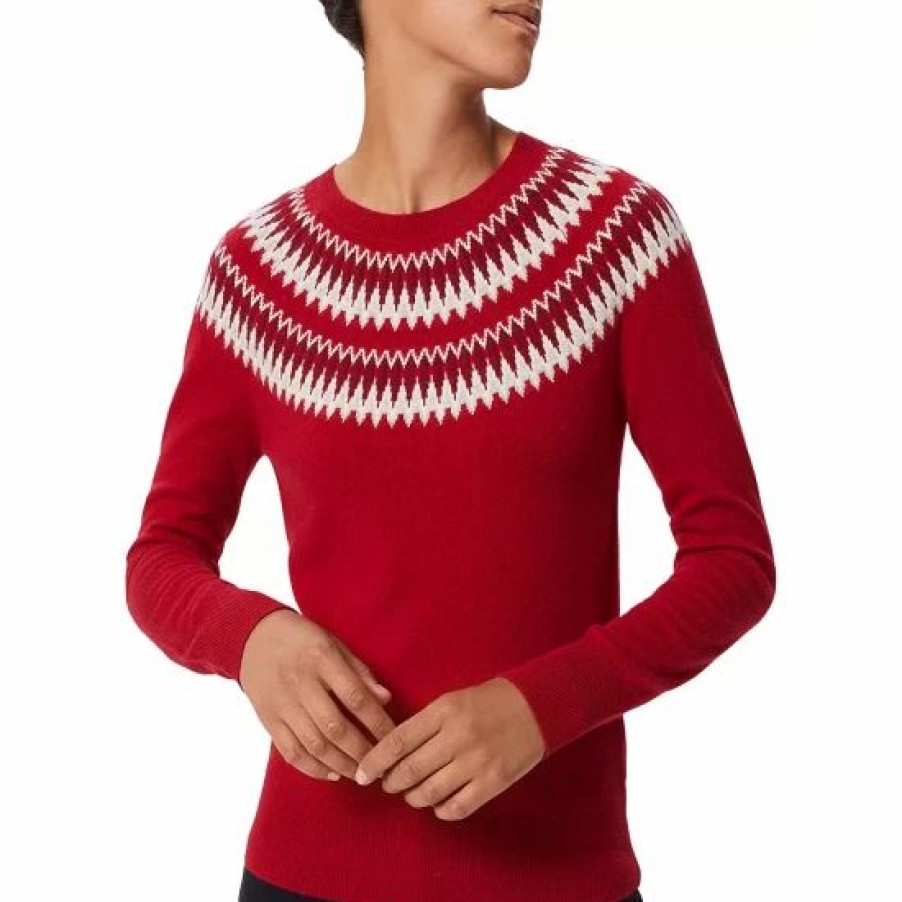 Sweater * | Deals Hobbs London Greta Fair Isle Sweater Red Multi