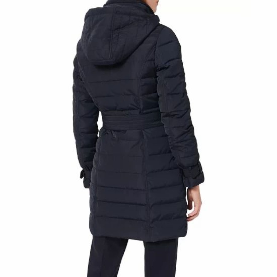 Coat * | Budget Hobbs London Corina Puffer Trench Coat Navy