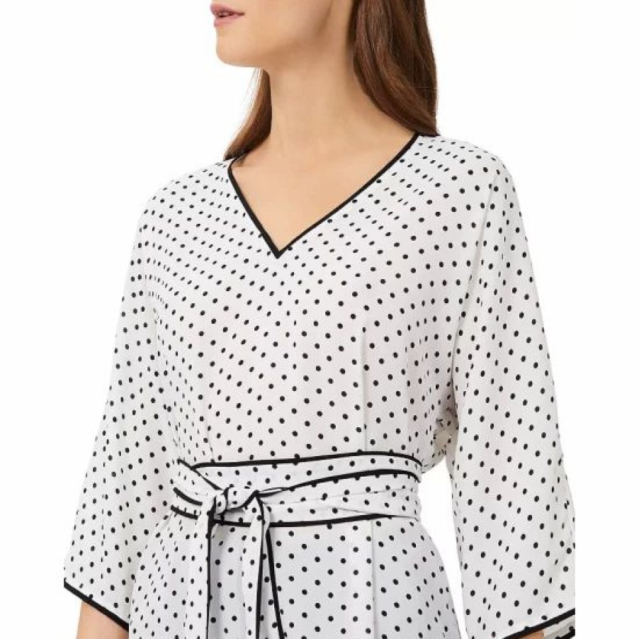 Top * | Cheap Hobbs London Iris Belted Top Ivory Black