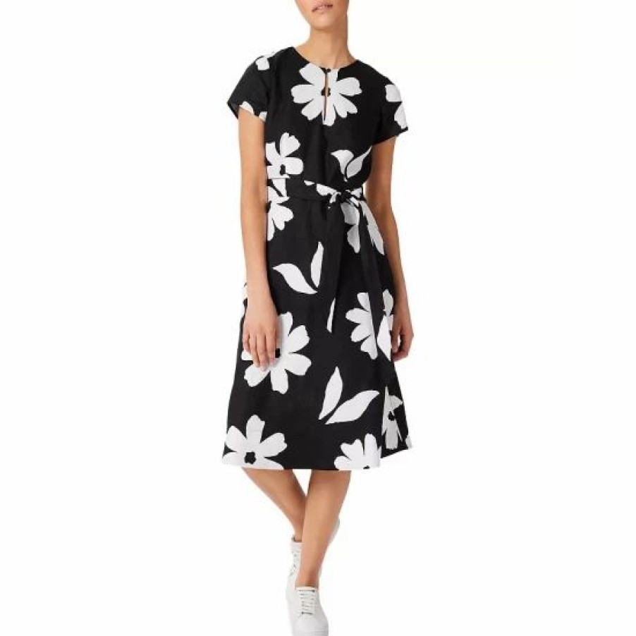 Dress * | Best Deal Hobbs London Regina Midi Dress Black Ivory