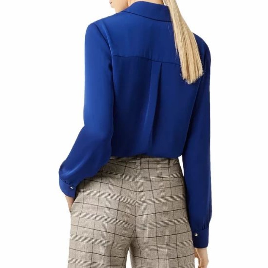 Top * | Best Deal Hobbs London Philippa Collared Top Cobalt