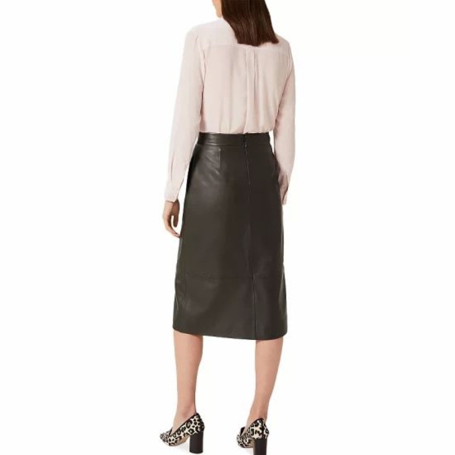 Skirt * | New Hobbs London Roxie Leather Skirt Birch Green