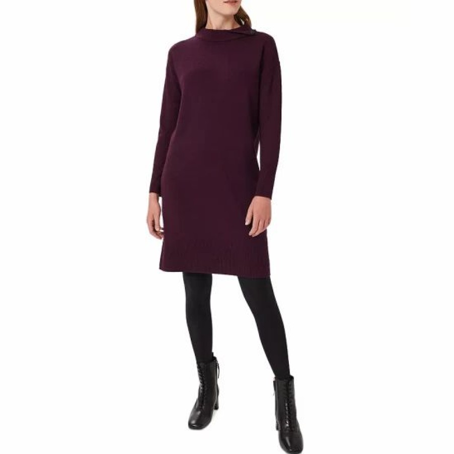 Dress * | Best Deal Hobbs London Talia Sweater Dress Dark Plum