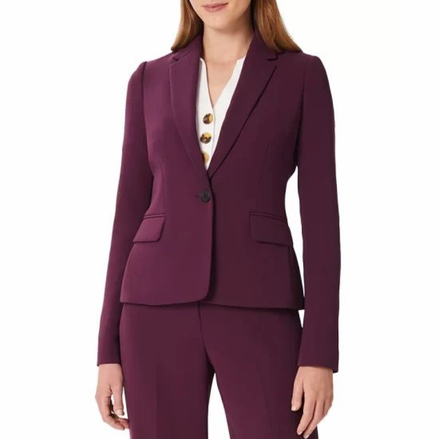 Blazers * | Budget Hobbs London Adelia Blazer Deep Plum