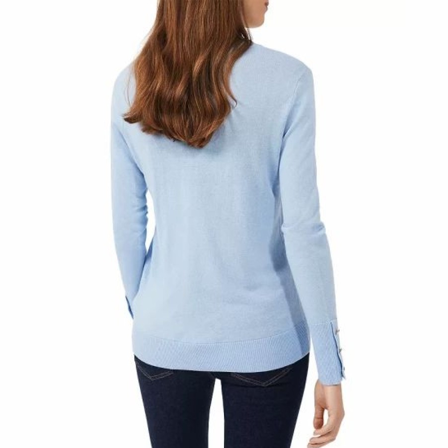 Sweater * | Best Reviews Of Hobbs London Morgan Button Sweater Powder Blue