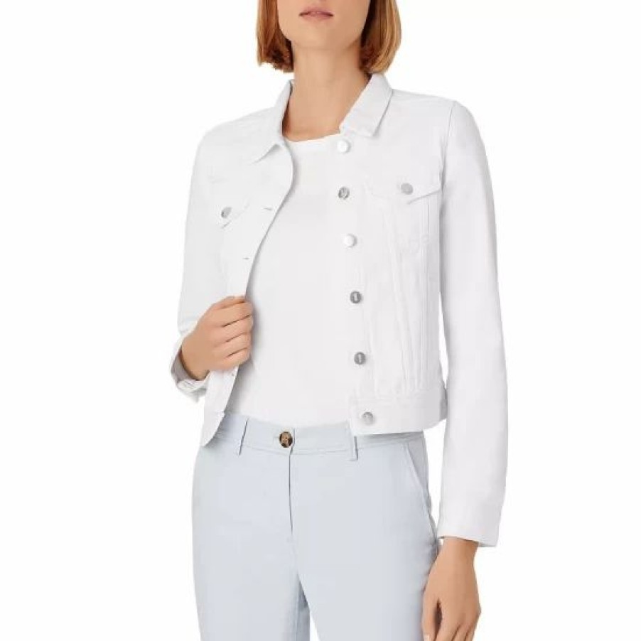 Jacket * | Best Reviews Of Hobbs London Mariam Classic Denim Jacket White