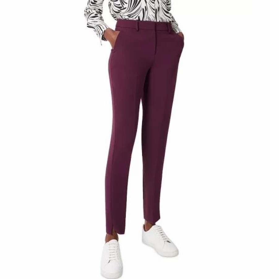 Pants * | Cheapest Hobbs London Adelia Tapered Pants Deep Plum