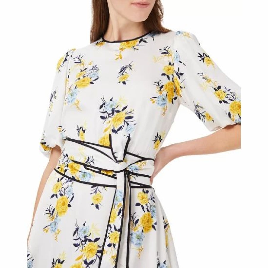 Dress * | Best Reviews Of Hobbs London Lana Floral Midi Dress Ivory Multi