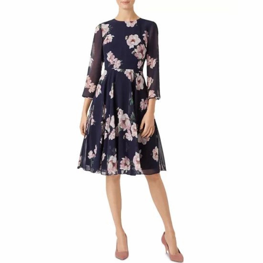 Dress * | Buy Hobbs London Norah Dress Midnight/Blush