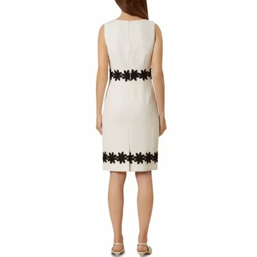 Dress * | Best Sale Hobbs London Louise Crochet Trim Sheath Dress Ivory