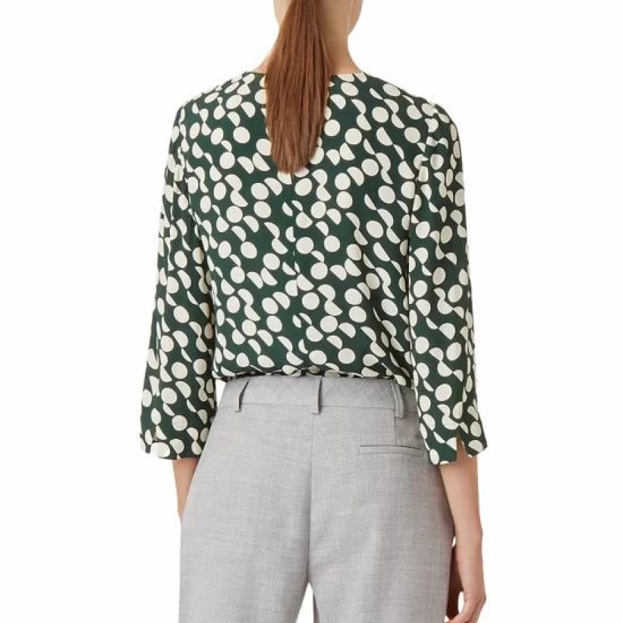 Top * | Best Pirce Hobbs London Alex Printed Blouse Green Stone