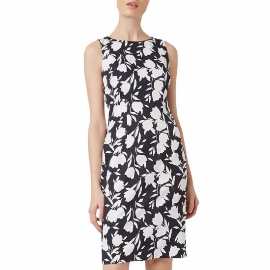 Dress * | Cheap Hobbs London Moira Floral Print Shift Dress Midnight/Ivory