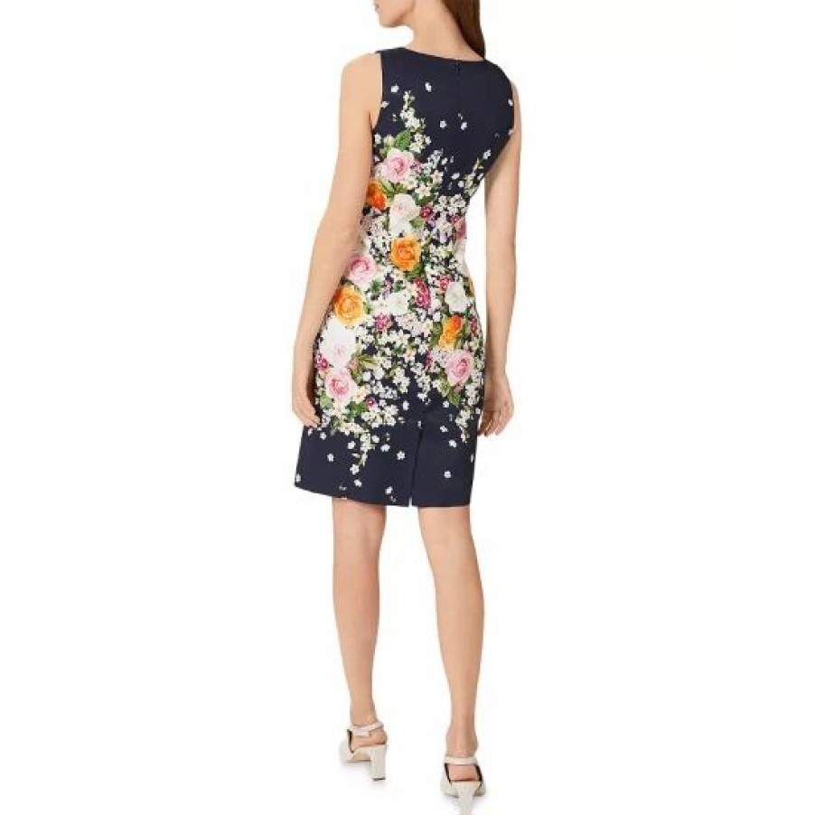 Dress * | New Hobbs London Moira Printed Dress Navy Pink