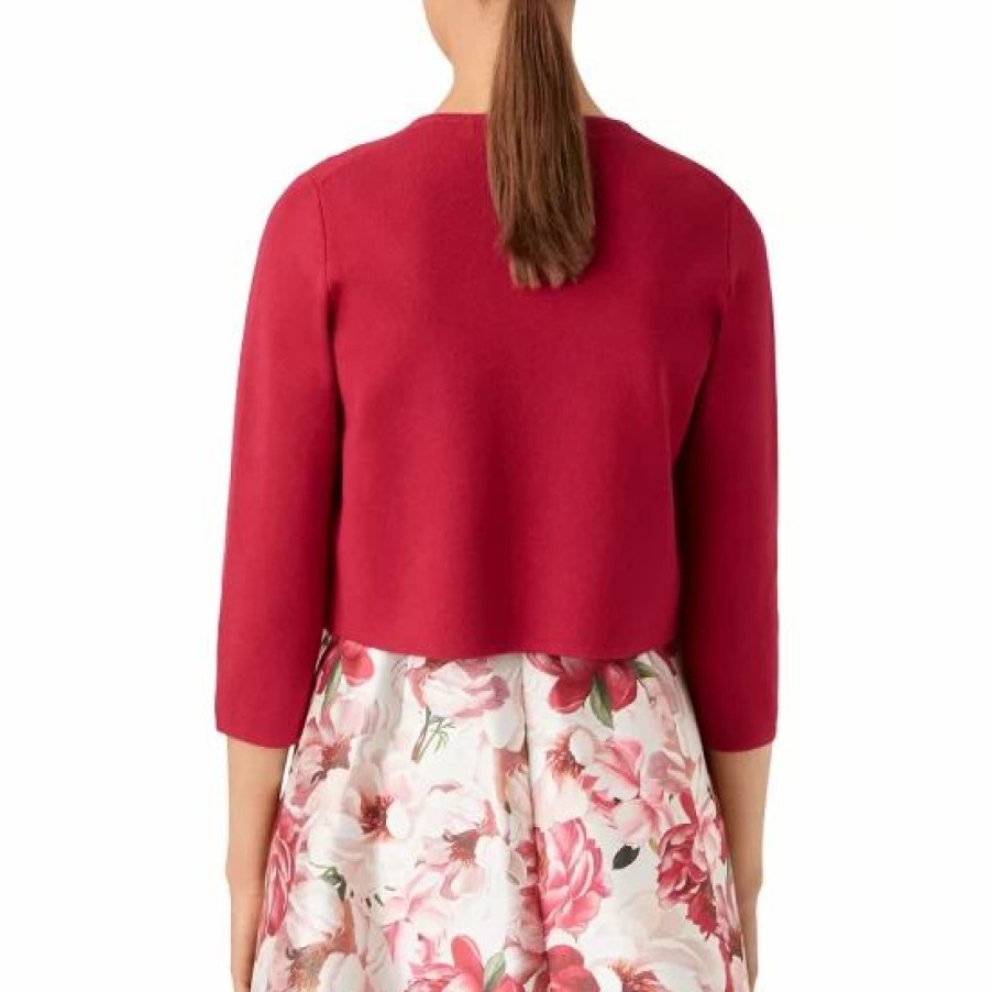 Sweater * | Coupon Hobbs London Ella Cropped Cardigan Deep Pink