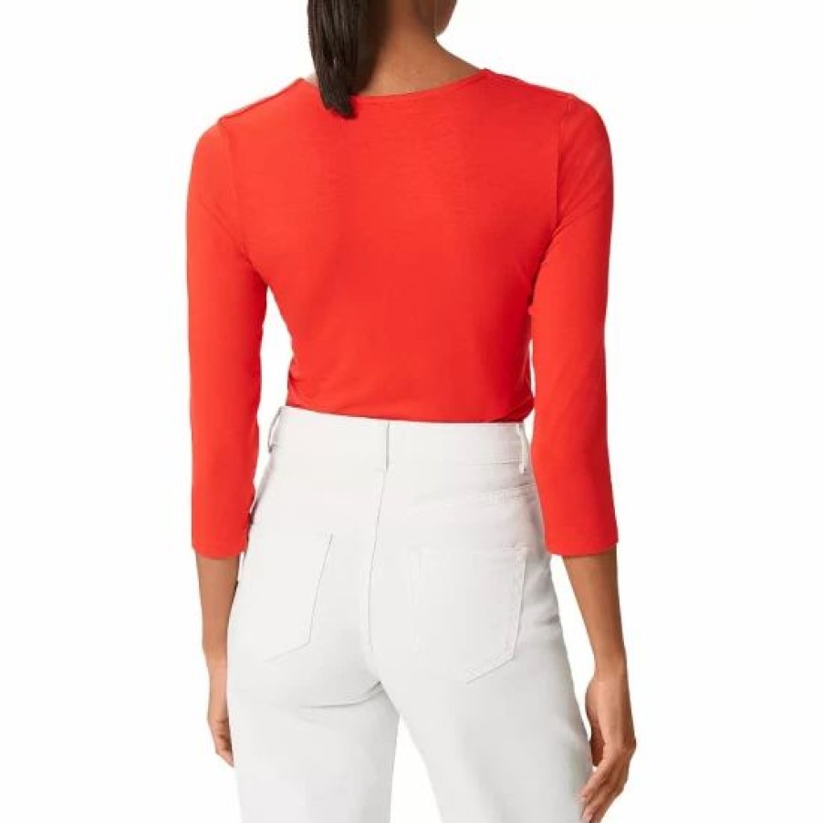 Top * | Best Deal Hobbs London Debbie Square Neck Top Coral Red