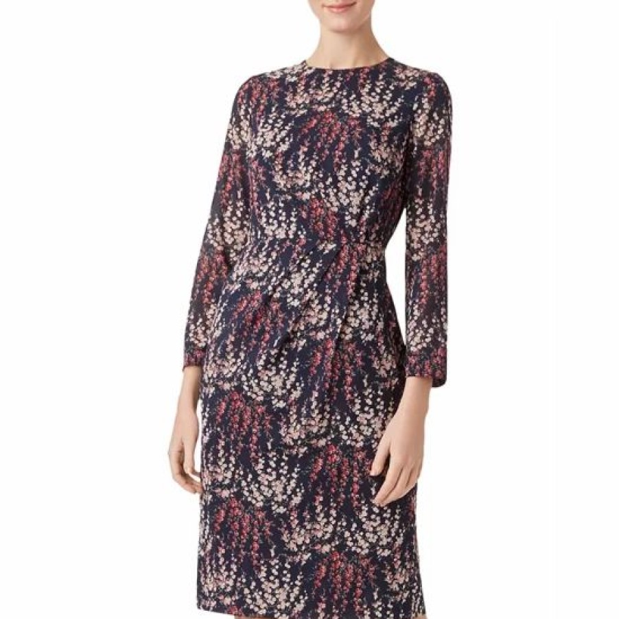 Dress * | Wholesale Hobbs London Trina Floral Sheath Dress Midnight Rose