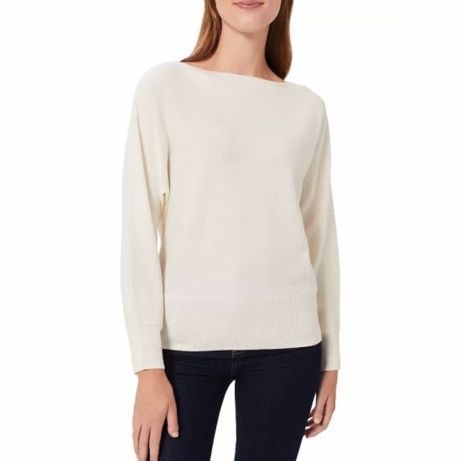 Sweater * | Best Sale Hobbs London Joanna Cashmere Boat Neck Sweater Ivory