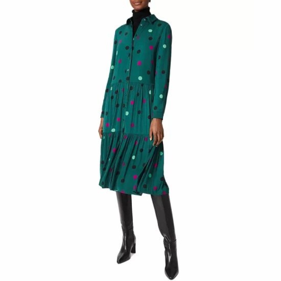 Dress * | Hot Sale Hobbs London Nory Midi Dress Green Multi