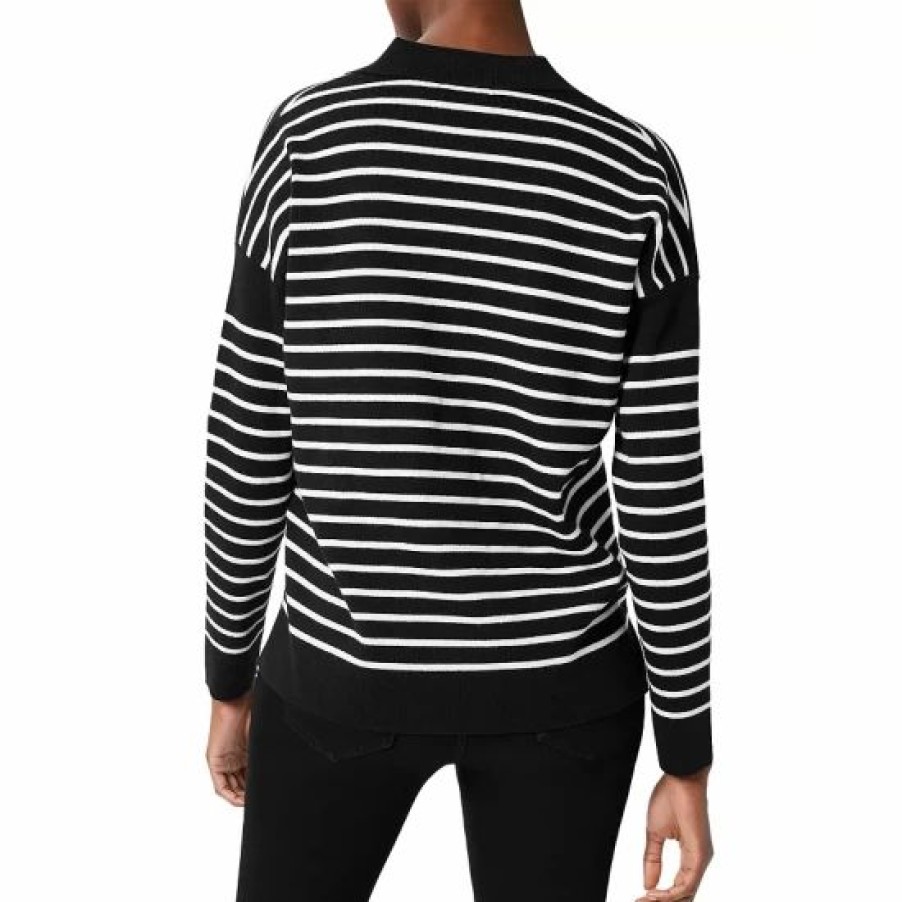 Sweater * | Brand New Hobbs London Karissa Stripe Sweater Black Ivory