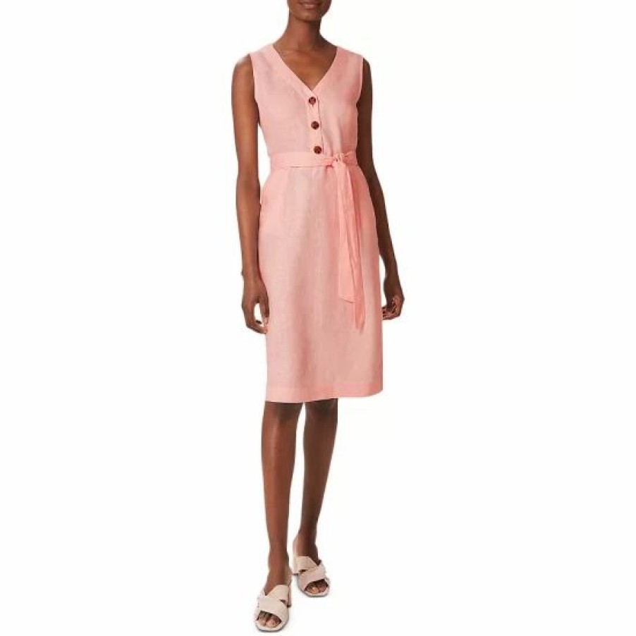 Dress * | Outlet Hobbs London Jalen Belted Dress Warm Pink