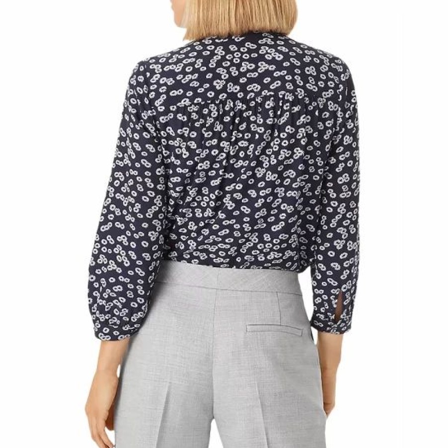 Top * | Discount Hobbs London Rose Floral-Print Top Navy/Ivory