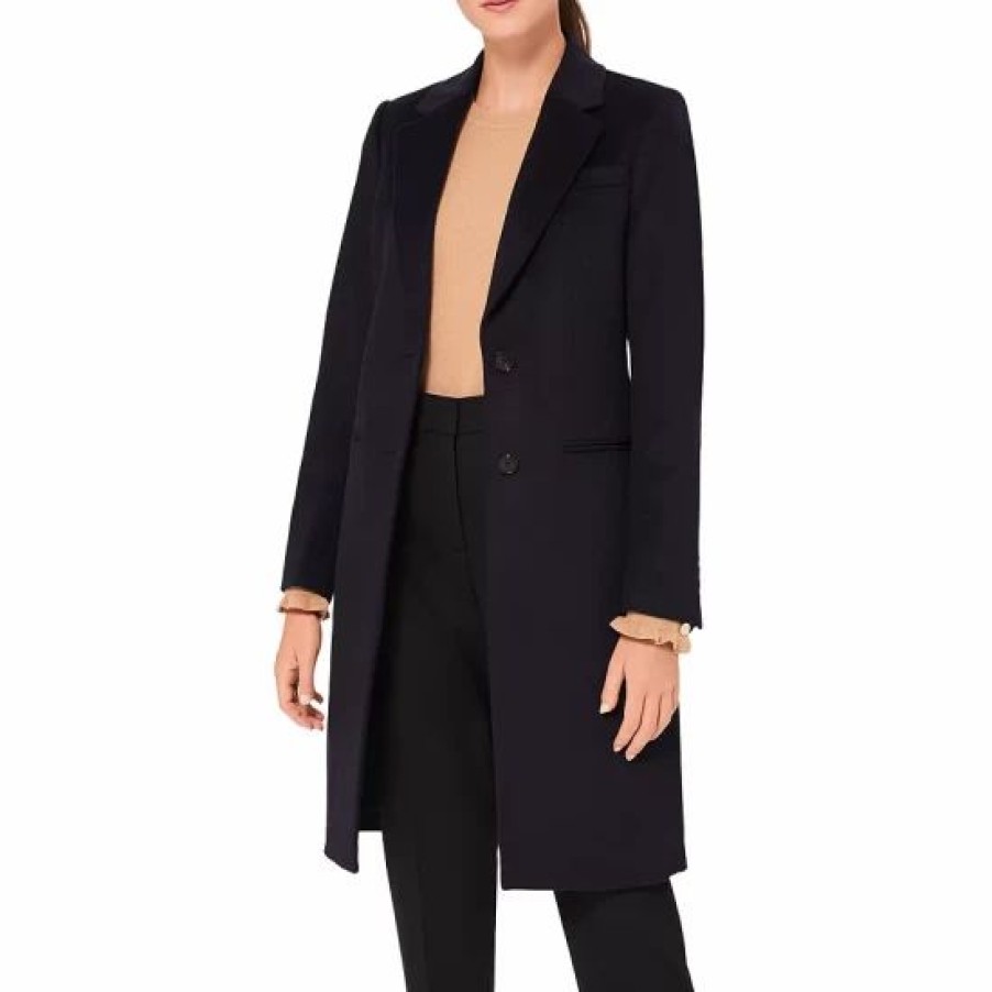 Coat * | Top 10 Hobbs London Petite Tilda Wool Coat Navy