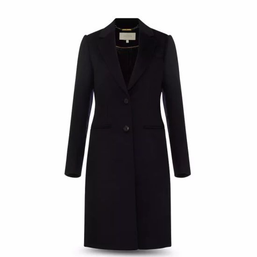 Coat * | Top 10 Hobbs London Petite Tilda Wool Coat Navy