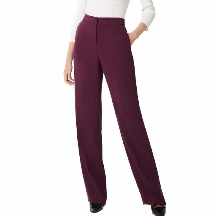 Pants * | Wholesale Hobbs London Adelia Straight Leg Pants Deep Plum