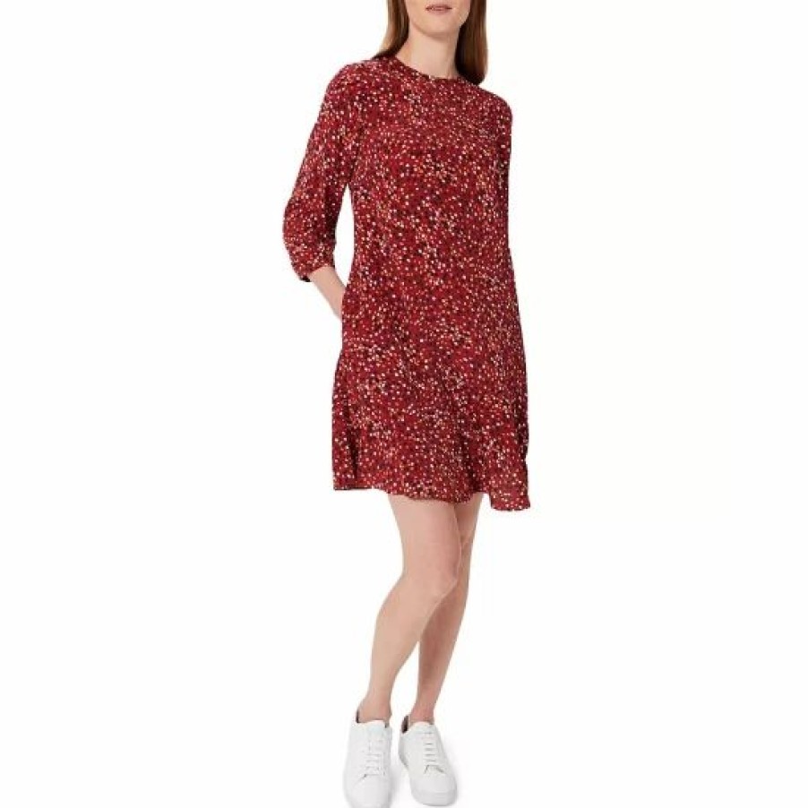 Dress * | Best Reviews Of Hobbs London Prim Dress Cherry Red