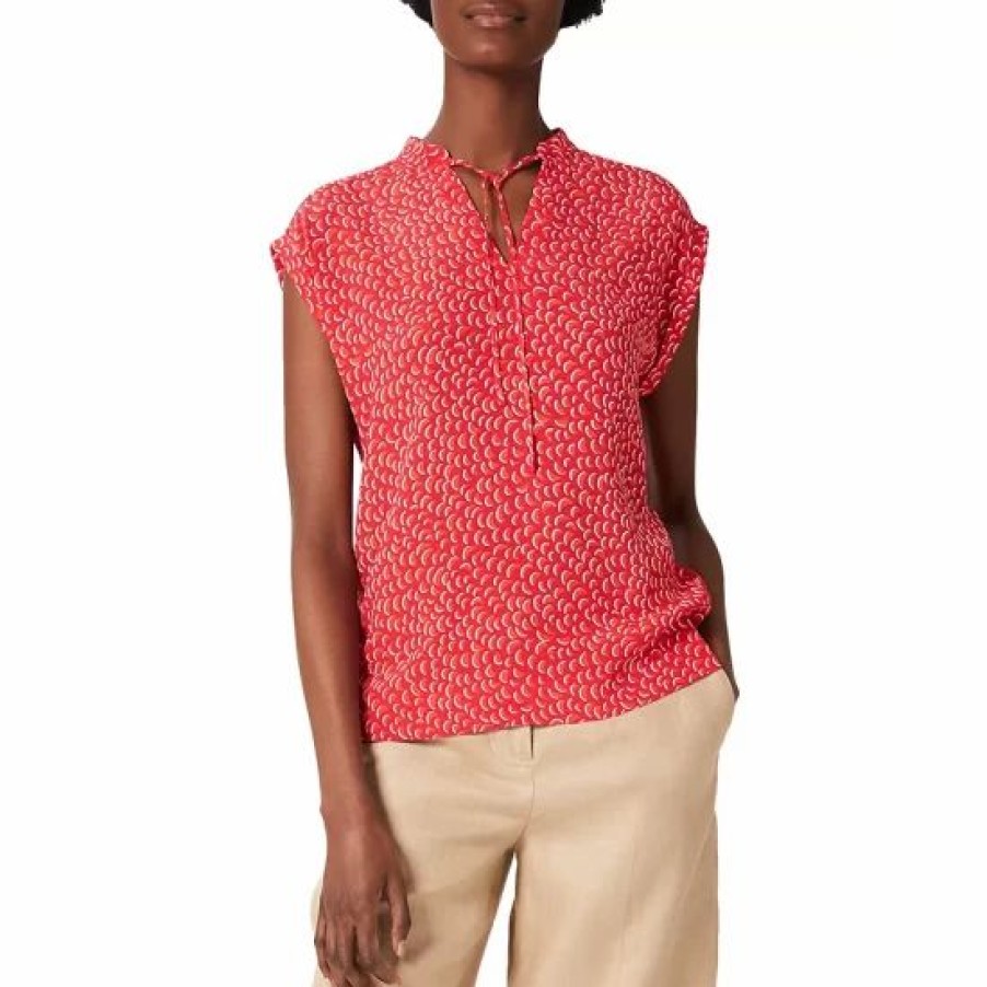 Top * | Buy Hobbs London Cala Printed Blouse Pink Orange