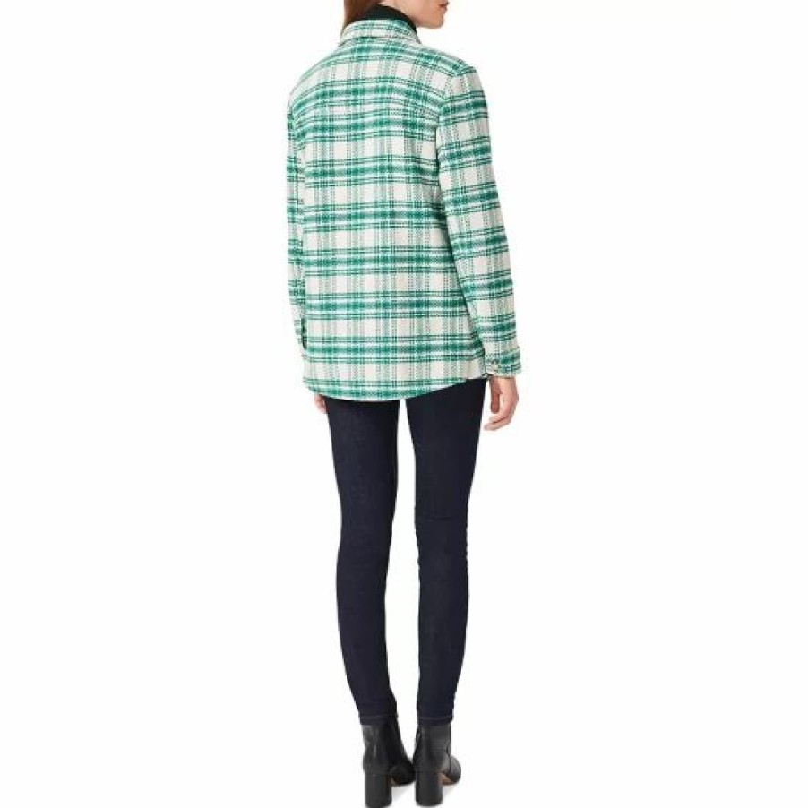 Jacket * | Cheapest Hobbs London Pia Checkered Shirt Jacket Ivory Multi