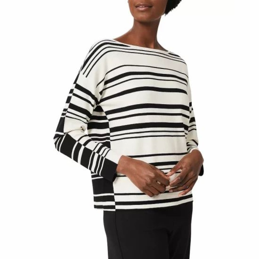 Sweater * | Outlet Hobbs London Brigitte Striped Sweater Ivory Black